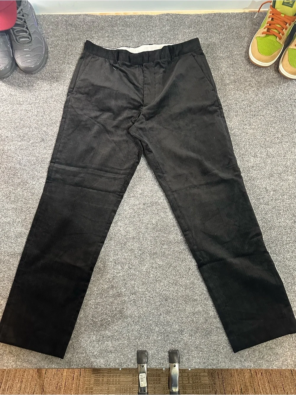 Zara Black Corduroy Straight-Leg Pants